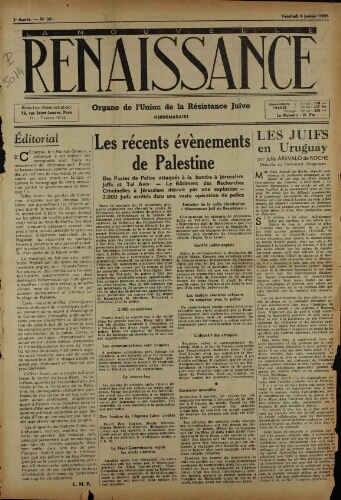 La Nouvelle Renaissance  N°36 (04 janv. 1946)